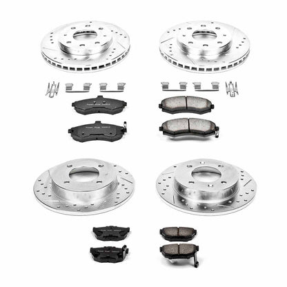 PowerStop Power Stop 02-05 Hyundai Elantra Front & Rear Z23 Evolution Sport Brake Kit K2779