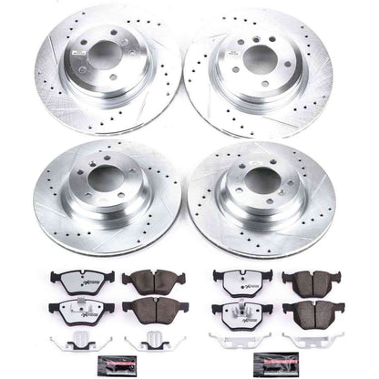 PowerStop Power Stop 2006 BMW 330i Front & Rear Z26 Street Warrior Brake Kit K2886-26