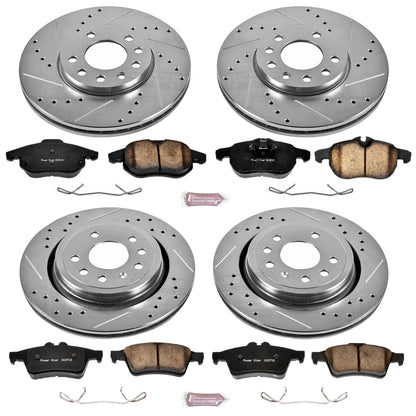 PowerStop Power Stop 06-07 Saab 9-3 Front & Rear Z23 Evolution Sport Brake Kit K4054