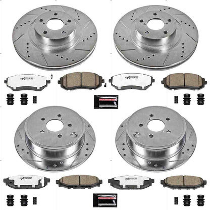 PowerStop Power Stop 09-10 Subaru Forester Front & Rear Z26 Street Warrior Brake Kit K4077-26