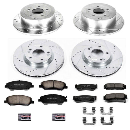 PowerStop Power Stop 07-09 Hyundai Santa Fe Front & Rear Z23 Evolution Sport Brake Kit K4116