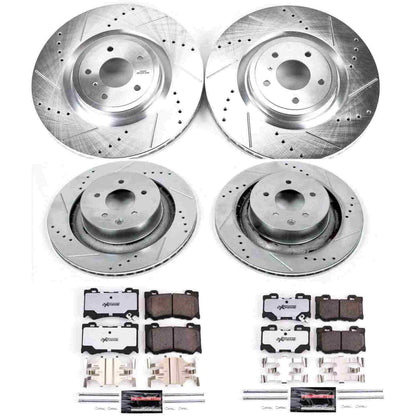 PowerStop Power Stop 08-13 Infiniti G37 Front & Rear Z26 Street Warrior Brake Kit K4138-26