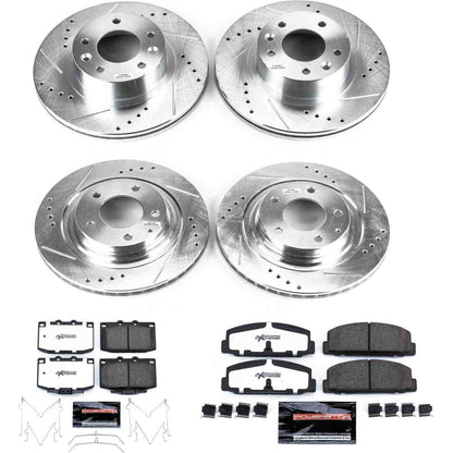 PowerStop Power Stop 93-95 Mazda RX-7 Front & Rear Z26 Street Warrior Brake Kit K4186-26