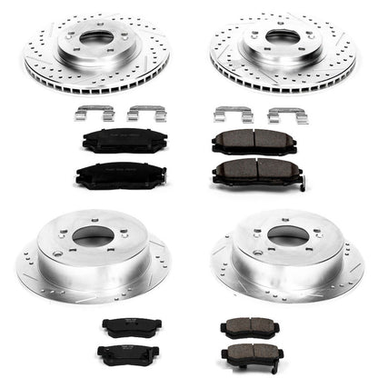 PowerStop Power Stop 01-06 Hyundai Santa Fe Front & Rear Z23 Evolution Sport Brake Kit K4446