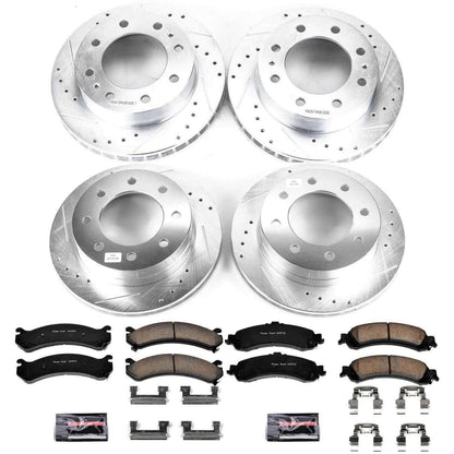 PowerStop Power Stop 2005 Chevrolet Silverado 1500 HD Front & Rear Z23 Evolution Sport Brake Kit K4454