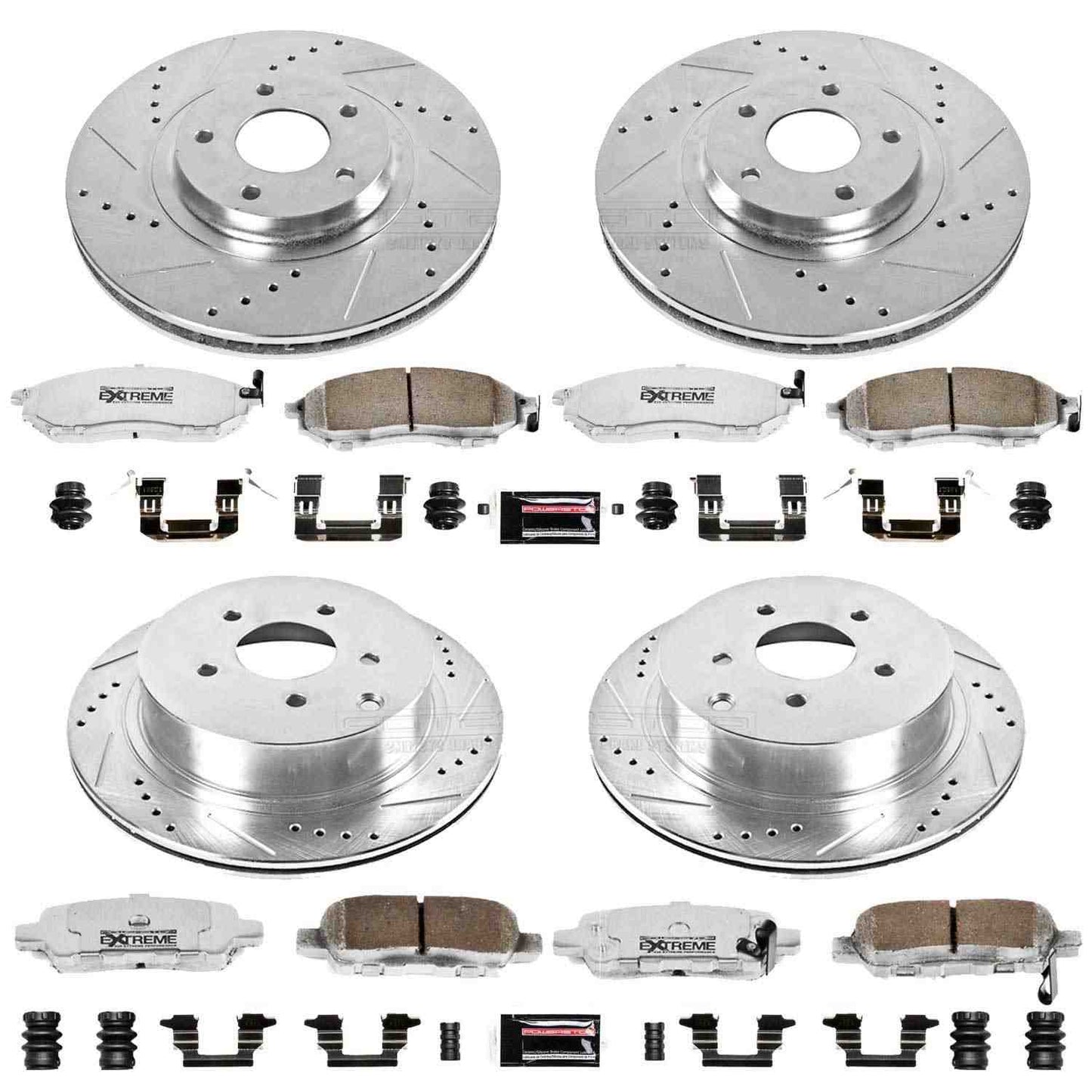 PowerStop Power Stop 11-14 Nissan Murano Front & Rear Z26 Street Warrior Brake Kit K4476-26