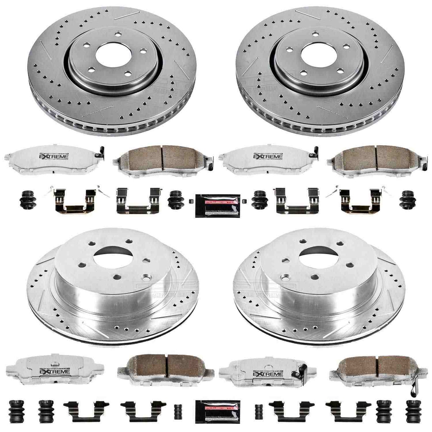 PowerStop Power Stop 05-12 Infiniti FX35 Front & Rear Z26 Street Warrior Brake Kit K4477-26