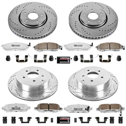 PowerStop Power Stop 05-12 Infiniti FX35 Front & Rear Z26 Street Warrior Brake Kit K4477-26