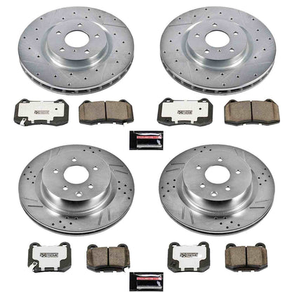 PowerStop Power Stop 03-04 Infiniti G35 Front & Rear Z26 Street Warrior Brake Kit K4488-26