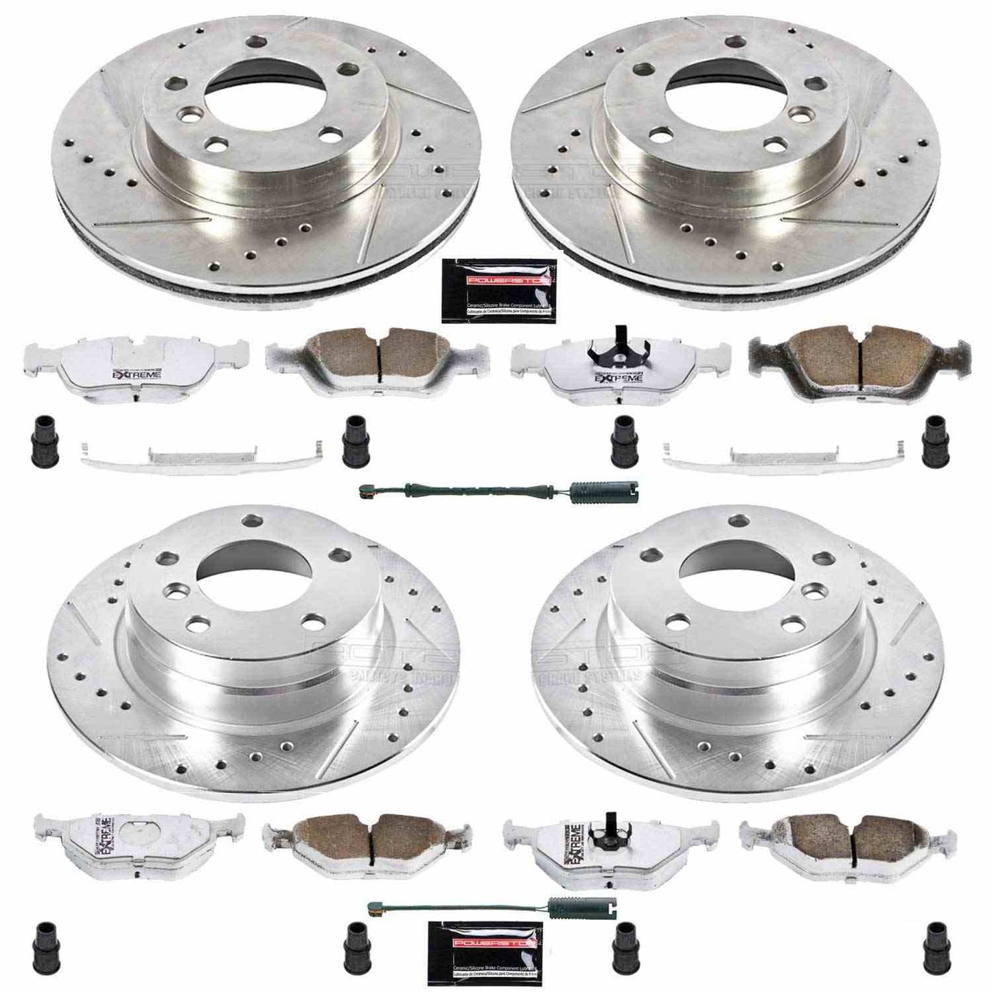 PowerStop Power Stop 92-98 BMW 318i Front & Rear Z26 Street Warrior Brake Kit K498-26