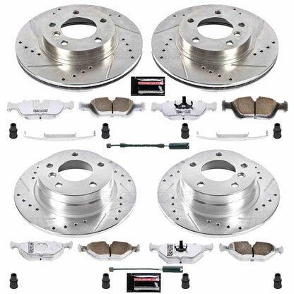 PowerStop Power Stop 92-98 BMW 318i Front & Rear Z26 Street Warrior Brake Kit K498-26