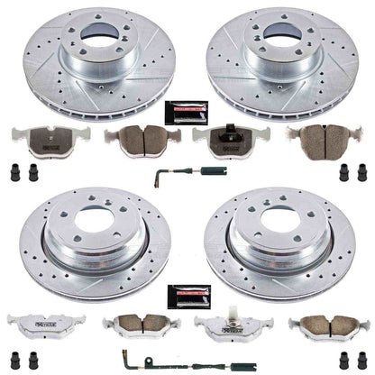PowerStop Power Stop 97-00 BMW 540i Front & Rear Z26 Street Warrior Brake Kit K505-26
