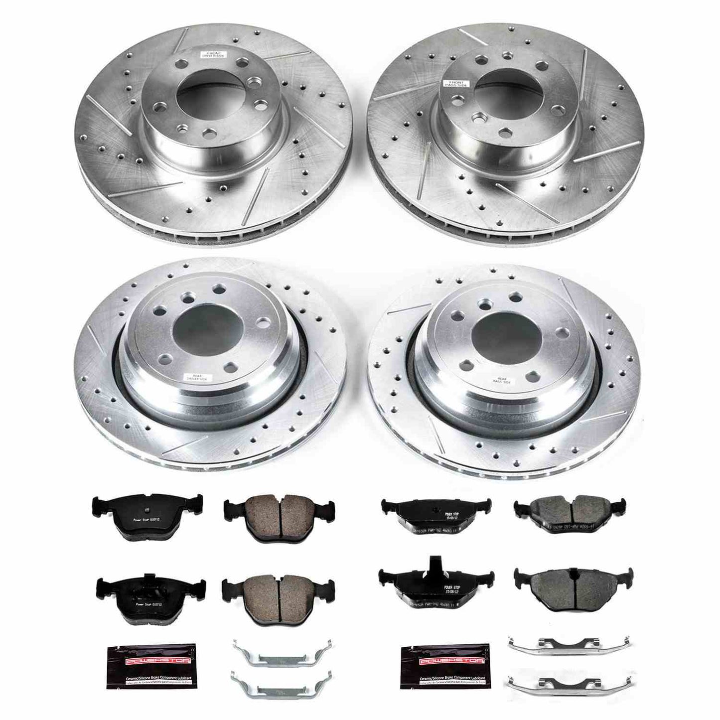PowerStop Power Stop 99-00 BMW 540i Front & Rear Z23 Evolution Sport Brake Kit K509