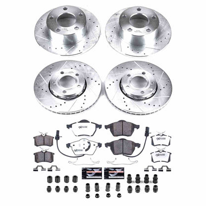 PowerStop Power Stop 98-01 Audi A6 Front & Rear Z26 Street Warrior Brake Kit K529-26
