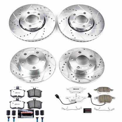 PowerStop Power Stop 99-01 Audi A4 Quattro Front & Rear Z26 Street Warrior Brake Kit K530-26