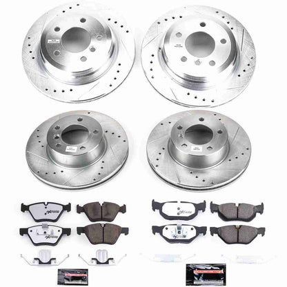 PowerStop Power Stop 2006 BMW 325xi Front & Rear Z26 Street Warrior Brake Kit K5357-26