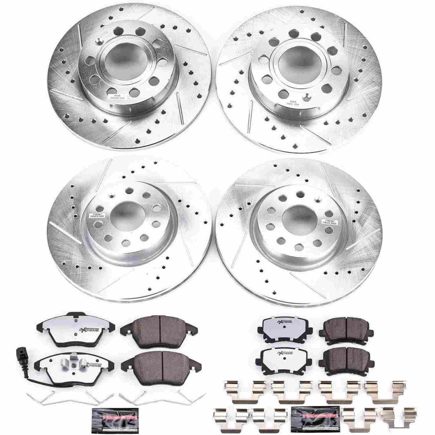 PowerStop Power Stop 2008 Audi A3 Front & Rear Z26 Street Warrior Brake Kit K5363-26