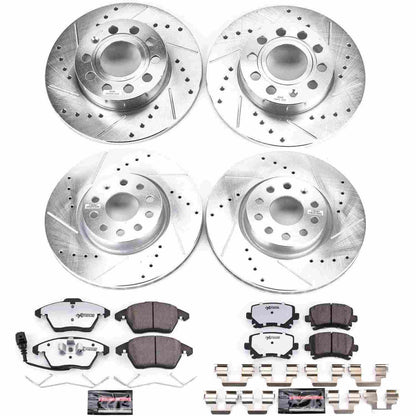 PowerStop Power Stop 2008 Audi A3 Front & Rear Z26 Street Warrior Brake Kit K5363-26