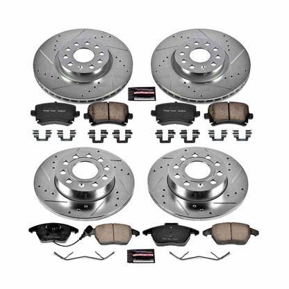 PowerStop Power Stop 2008 Audi A3 Front & Rear Z23 Evolution Sport Brake Kit K5363