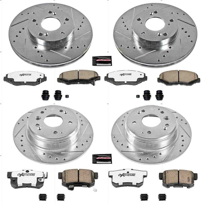 PowerStop Power Stop 03-11 Honda Element Front & Rear Z26 Street Warrior Brake Kit K5389-26