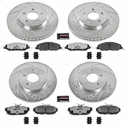 PowerStop Power Stop 11-14 Ford Mustang Front & Rear Z26 Street Warrior Brake Kit K5450-26