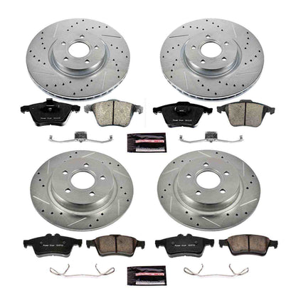 PowerStop Power Stop 06-13 Volvo C70 Front & Rear Z23 Evolution Sport Brake Kit K5469