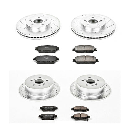PowerStop Power Stop 04-10 Toyota Sienna Front & Rear Z23 Evolution Sport Brake Kit K5476