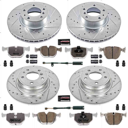 PowerStop Power Stop 1995 BMW 740i Front & Rear Z26 Street Warrior Brake Kit K5710-26