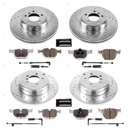 PowerStop Power Stop 03-05 Land Rover Range Rover Front & Rear Z26 Street Warrior Brake Kit K5741-26