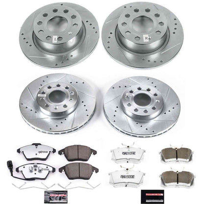 PowerStop Power Stop 10-12 Audi A3 Front & Rear Z26 Street Warrior Brake Kit K5749-26