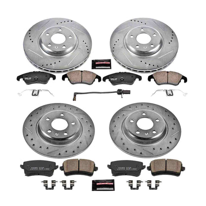 PowerStop Power Stop 09-11 Audi A4 Front & Rear Z23 Evolution Sport Brake Kit K5754