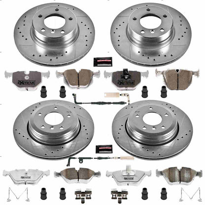 PowerStop Power Stop 04-05 BMW 525i Front & Rear Z26 Street Warrior Brake Kit K5764-26
