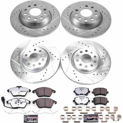 PowerStop Power Stop 2013 Audi A3 Front & Rear Z26 Street Warrior Brake Kit K5798-26