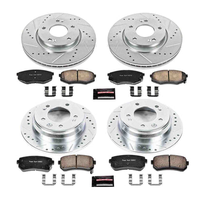 PowerStop Power Stop 10-12 Hyundai Tucson Front & Rear Z23 Evolution Sport Brake Kit K5807
