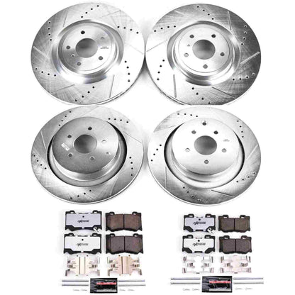 PowerStop Power Stop 09-13 Infiniti FX50 Front & Rear Z26 Street Warrior Brake Kit K5823-26