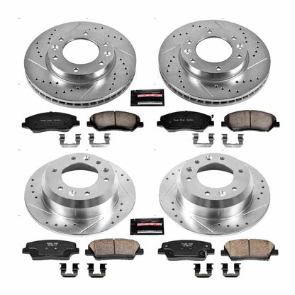PowerStop Power Stop 07-08 Hyundai Entourage Front & Rear Z23 Evolution Sport Brake Kit K5831