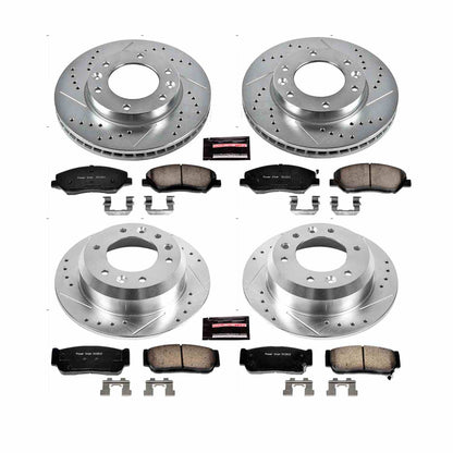 PowerStop Power Stop 2007 Hyundai Entourage Front & Rear Z23 Evolution Sport Brake Kit K5832