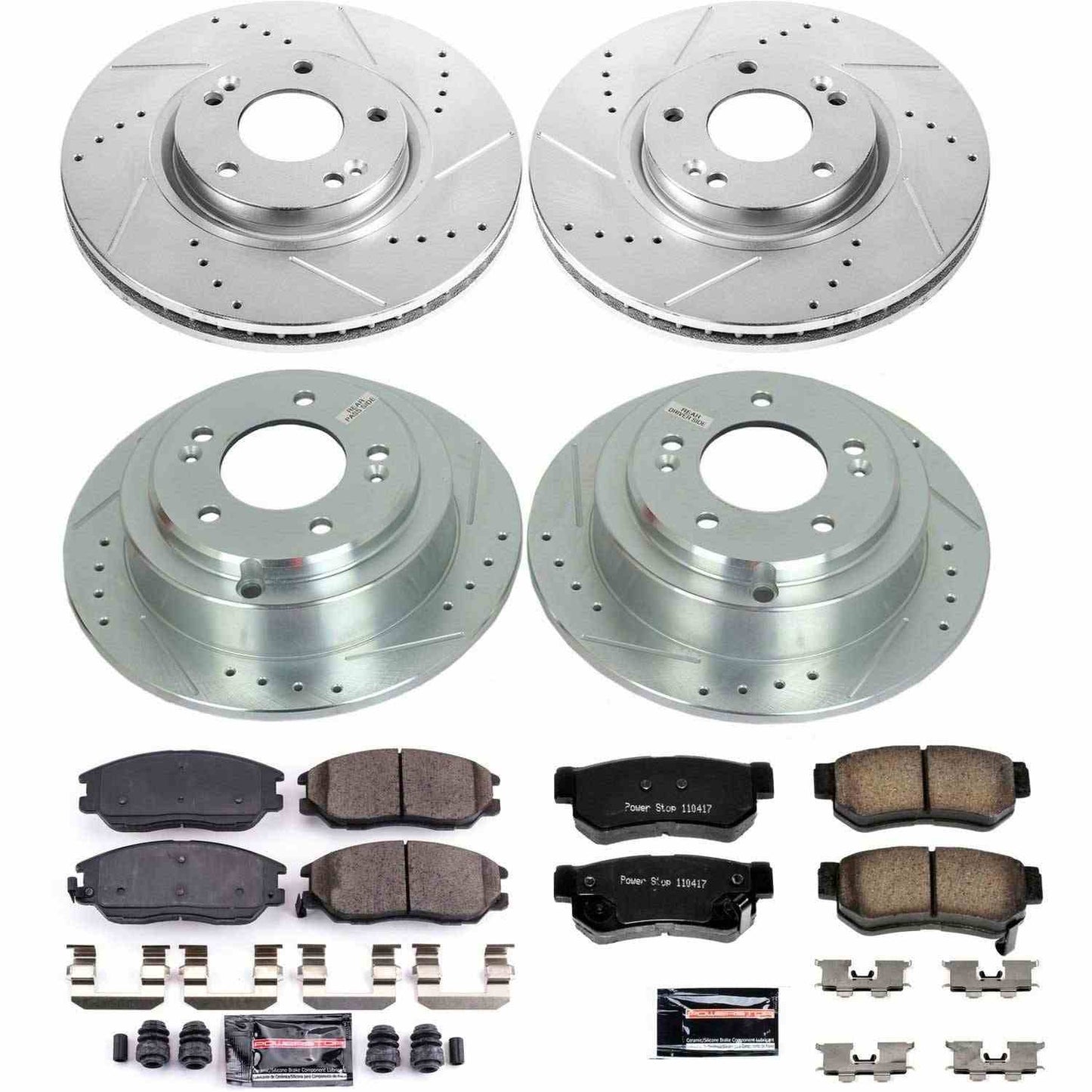 PowerStop Power Stop 04-06 Kia Amanti Front & Rear Z23 Evolution Sport Brake Kit K5833
