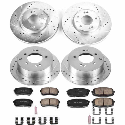 PowerStop Power Stop 10-13 Kia Forte Front & Rear Z23 Evolution Sport Brake Kit K5838