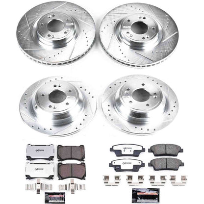 PowerStop Power Stop 10-14 Hyundai Genesis Front & Rear Z26 Street Warrior Brake Kit K5845-26