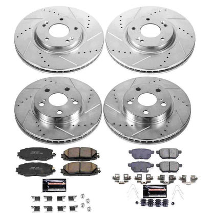 PowerStop Power Stop 11-17 Lexus CT200h Front & Rear Z23 Evolution Sport Brake Kit K5871