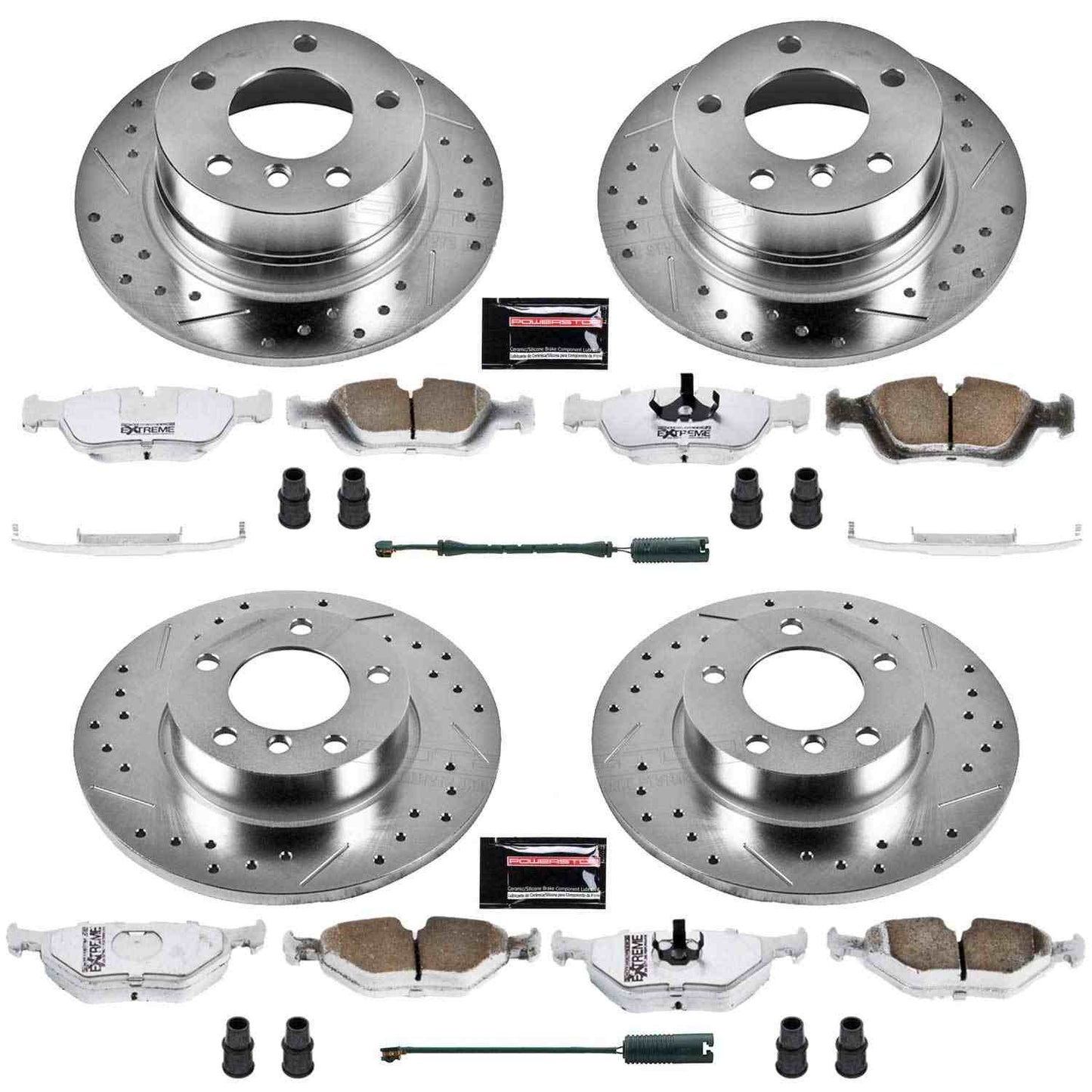 PowerStop Power Stop 95-99 BMW 318ti Front & Rear Z26 Street Warrior Brake Kit K591-26