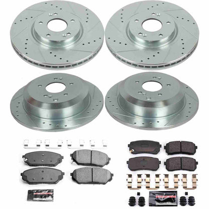PowerStop Power Stop 07-12 Hyundai Veracruz Front & Rear Z23 Evolution Sport Brake Kit K5919