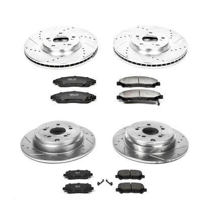 PowerStop Power Stop 12-15 Honda Pilot Front & Rear Z23 Evolution Sport Brake Kit K6084