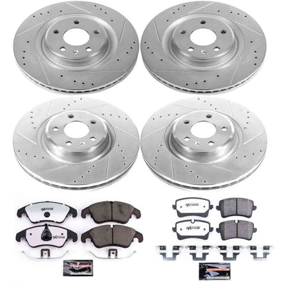 PowerStop Power Stop 14-18 Audi A6 Front & Rear Z26 Street Warrior Brake Kit K6141-26