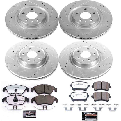 PowerStop Power Stop 13-16 Audi Q5 Front & Rear Z26 Street Warrior Brake Kit K6143-26