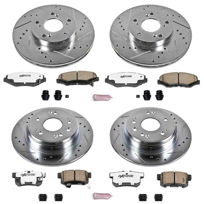 PowerStop Power Stop 02-04 Honda CR-V Front & Rear Z26 Street Warrior Brake Kit K6171-26