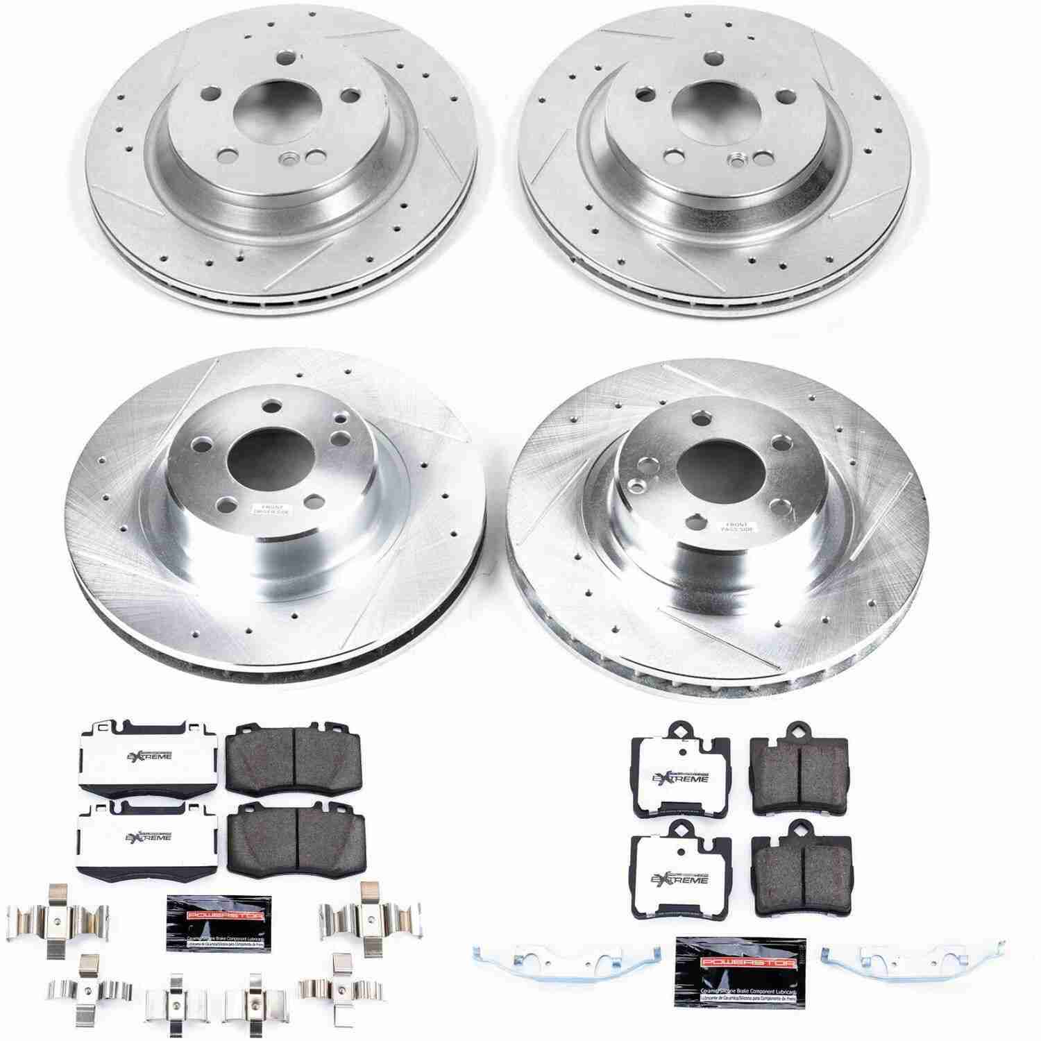 PowerStop Power Stop 00-03 Mercedes-Benz CL500 Front & Rear Z26 Street Warrior Brake Kit K6211-26