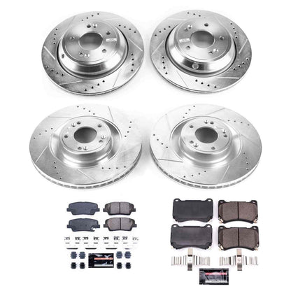PowerStop Power Stop 2011 Hyundai Equus Front & Rear Z23 Evolution Sport Brake Kit K6312