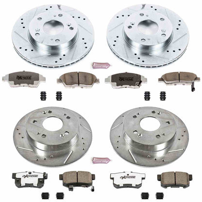 PowerStop Power Stop 13-15 Acura ILX Front & Rear Z26 Street Warrior Brake Kit K6318-26
